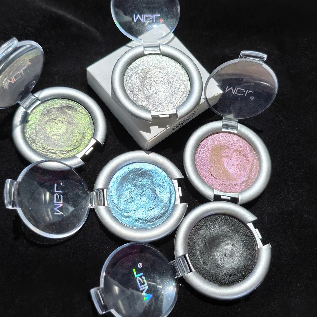 Resaltador de polvo de iamond de 5 colores, sombra de ojos ligera, puré de patatas, pasta de alto brillo, brillo fino nacarado, maquillaje de belleza