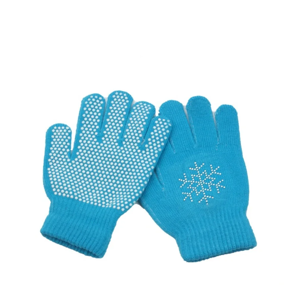 Guanti da pattinaggio antiscivolo Protezione del palmo Guanti da pattinaggio di figura caldi invernali in cotone con gel Guanti da pattinaggio per bambini per esercitarsi