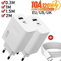120W Fast Charging USB Type C PD Cable Charger Adapter Set For iPhone 16 15 Samsung Xiaomi Redmi Quick Charge Wall Plug EU/US/UK