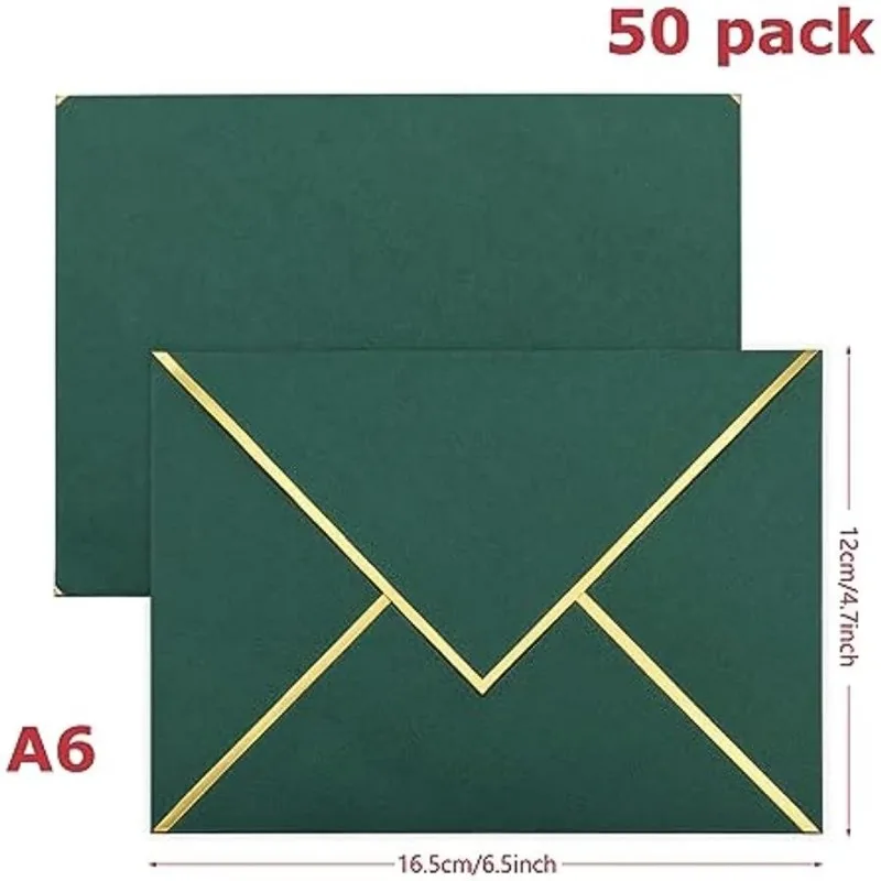 50 Pack 4x6/5×7 Inch Envelopes Self Seal for Invitations with Self-Adhesive A6/A7 Envelopes Self Seal for Weddings Invitations