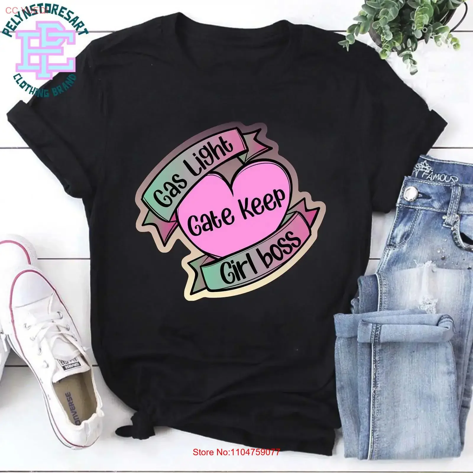 Gaslight Gatekeep Girlboss Retro T Shirt Feminist SweaT Girl Power Trendy Womens Funny vintage Washed Breathable fashion