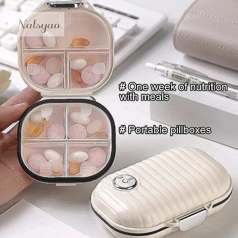Portable 7 Day Pill Organizer Waterproof Sealed Medicine Storage Box Lightweight Mini Travel Pill Case