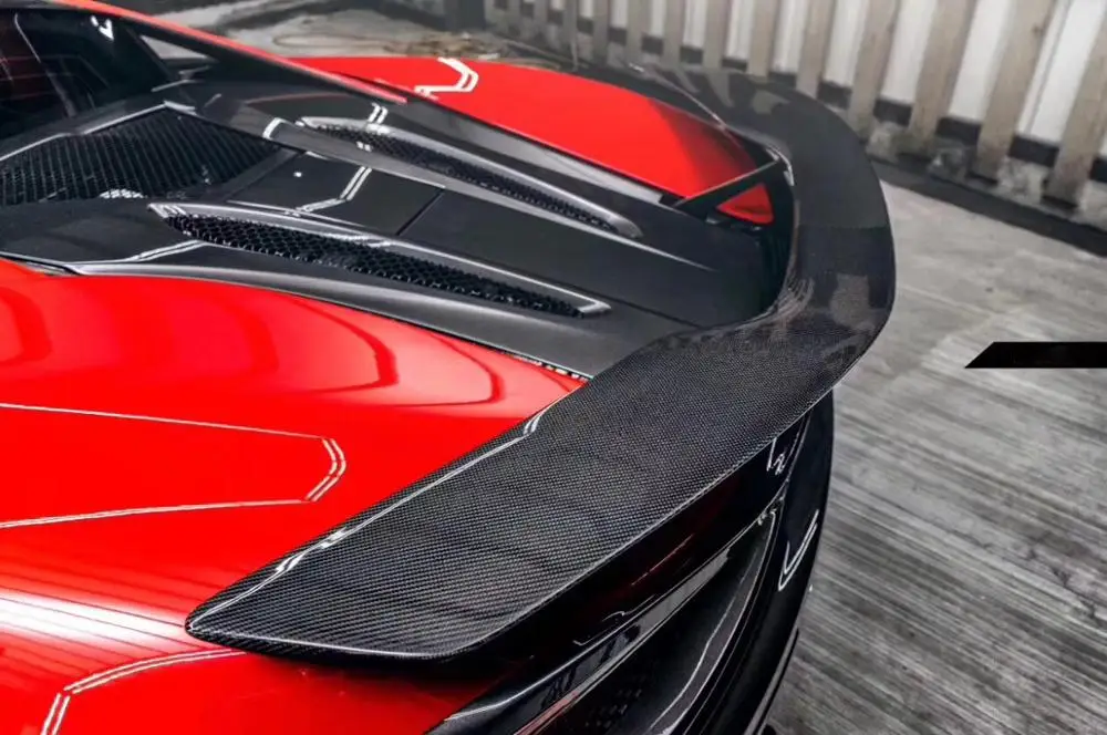 سبويلر خلفي على طراز NVT لسيارة ماكلارين 540C 570S 570GT من ألياف الكربون الحقيقية لتزيين سطح واحد #2