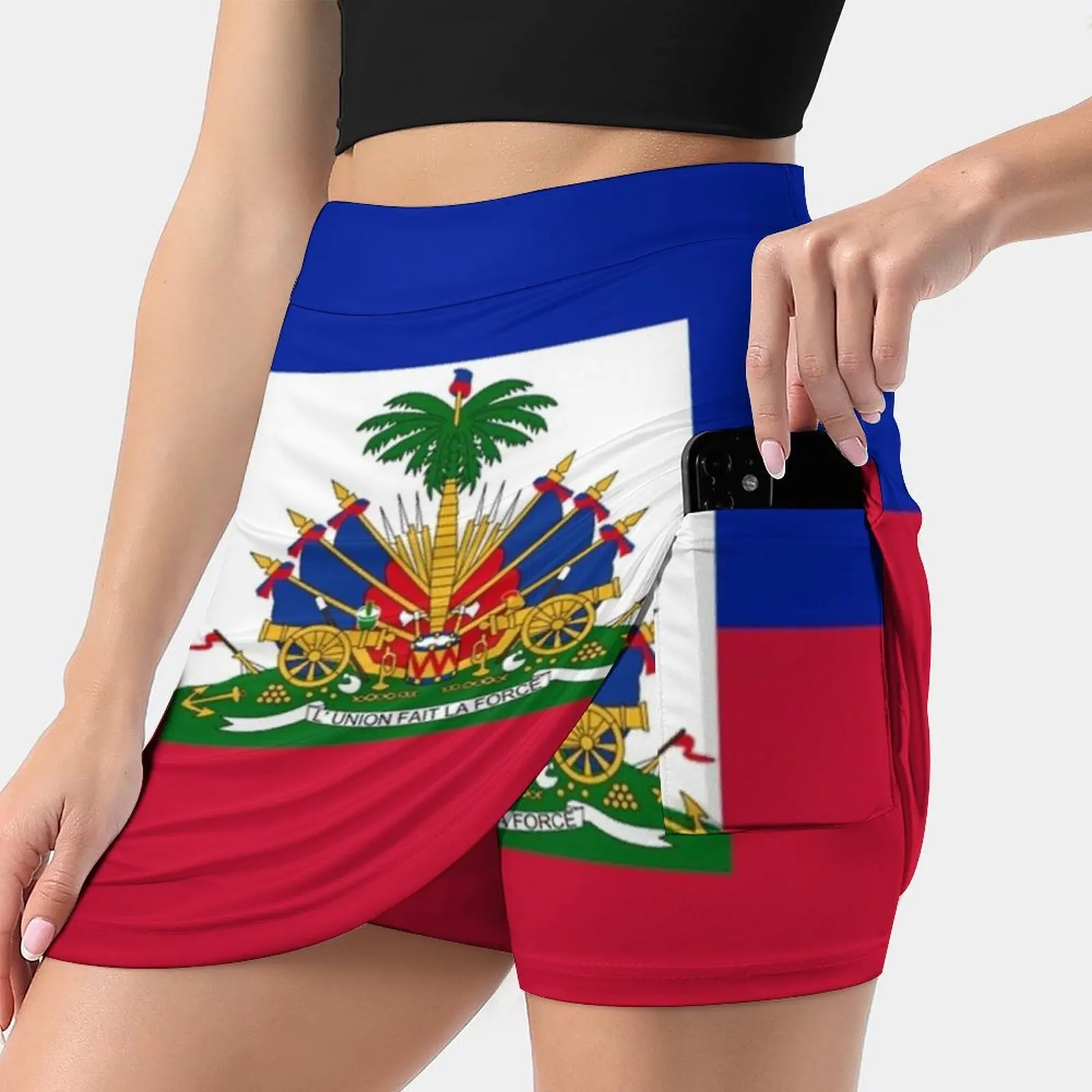 

Haiti Women's skirt Sport Skort Skirt With Pocket Fashion Korean Style Skirt 4Xl Skirts Haiti Haiti Flag Haitian Flag Flag Of