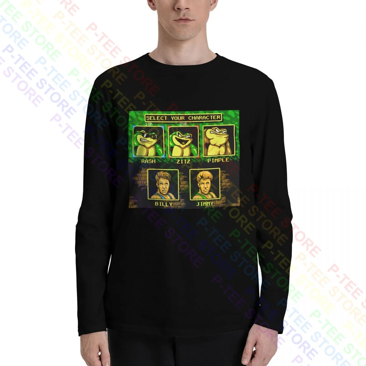 Battletoads Double Dragon Character Game Long Sleeve T-Shirts T-shirt Tee Soft Trendy All-Match High Quality