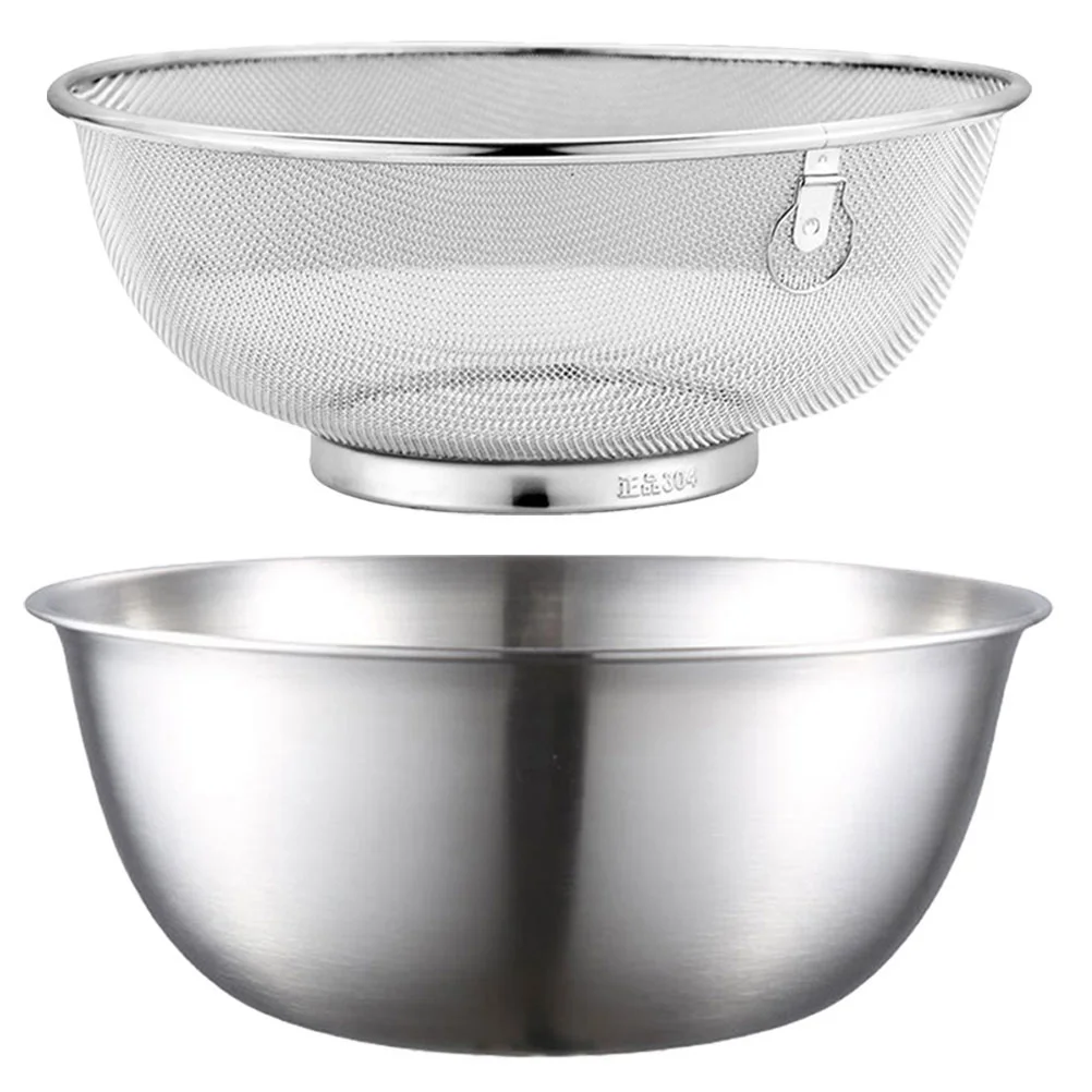 

Steamer Stainless Steel Drain Basket Colander Sieve Sifter Vegetable Dishes Silver Mesh Strainers For Kitchen