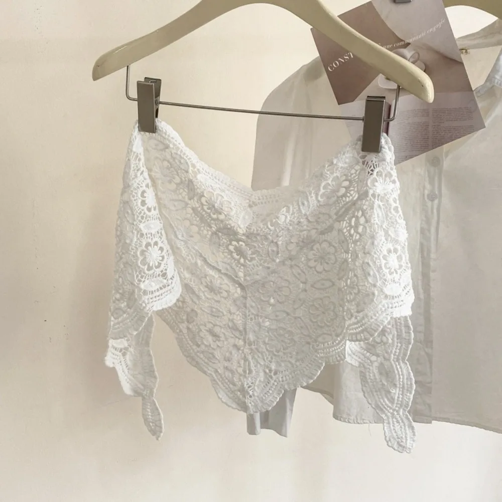 Trendy Lace Trim Fart Curtain Slim Fit Pretty Hip Curtain Hollowed-out Y2K Mini Skirt Summer