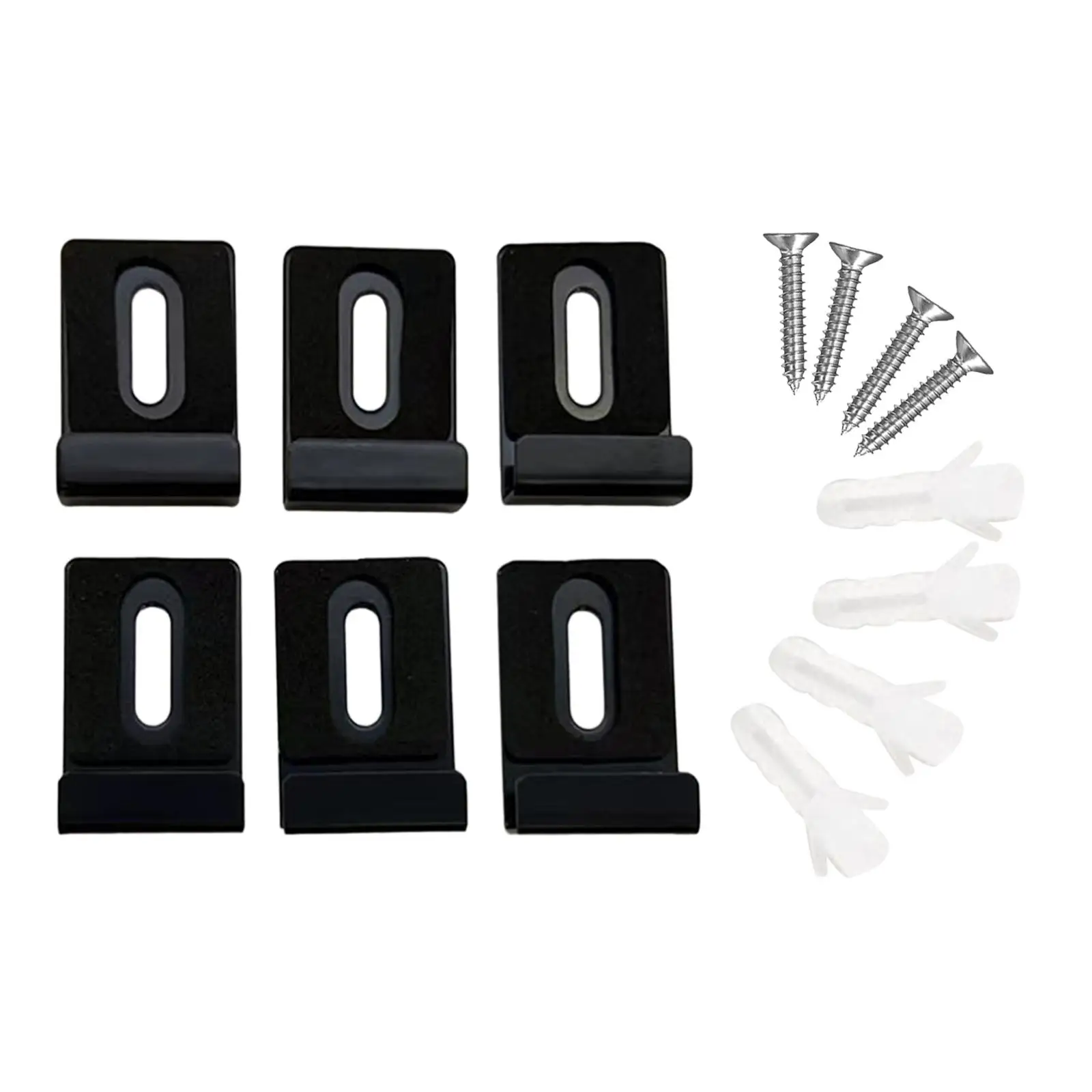 6Pcs Stainless Steel Mirror Clips with Screws Rubber Pads, Mirror Hanger Kits for Tile Display