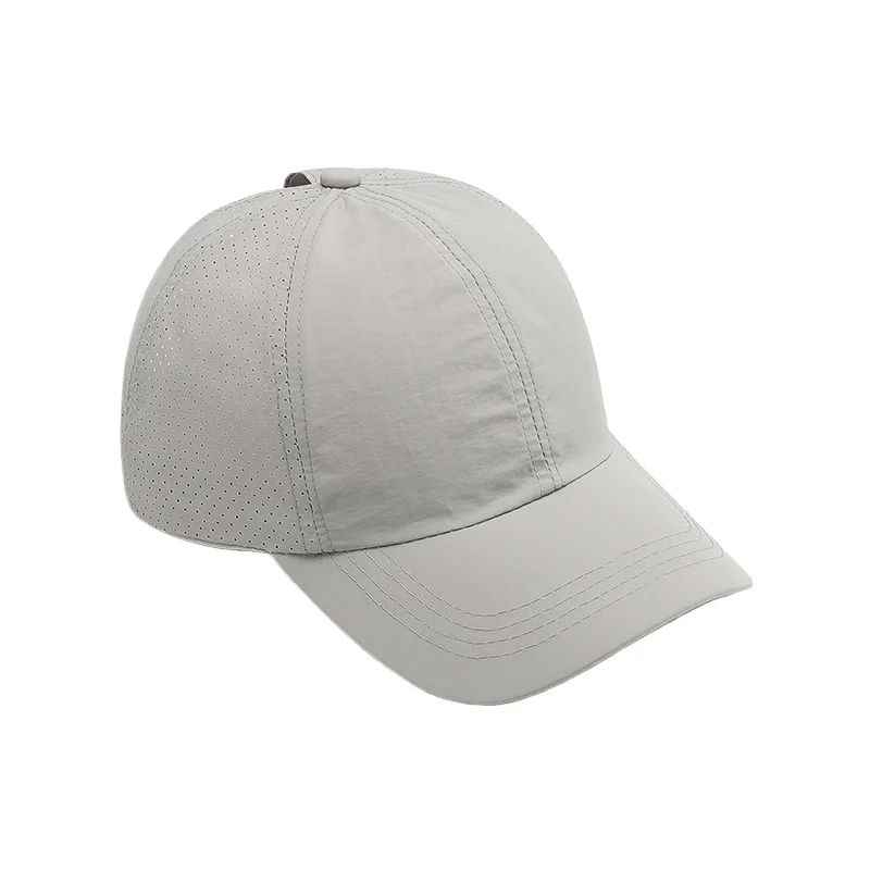 Customized quick drying soft top baseball cap for women in summer with exposed ponytail and breathable duckbill cap