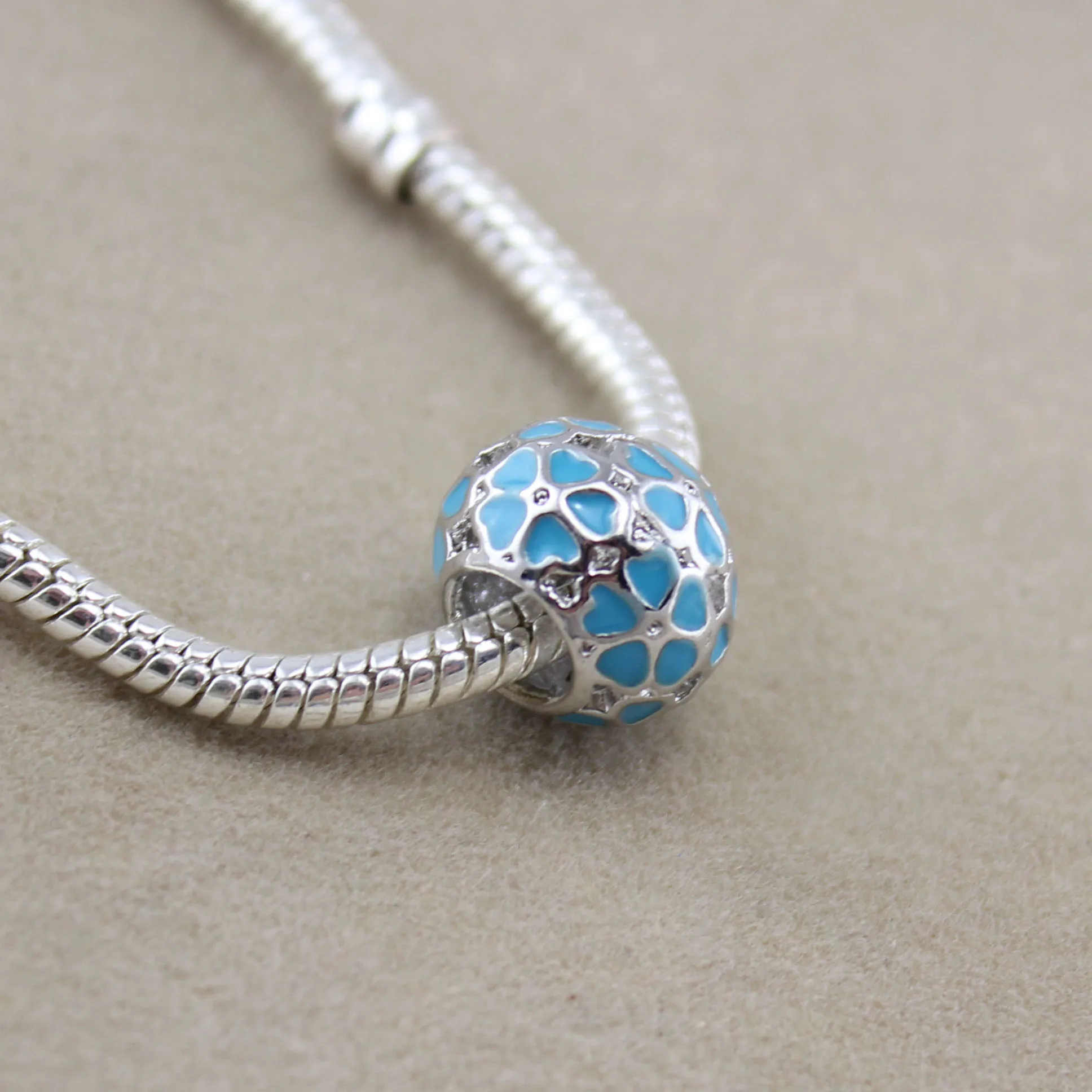 20Pcs/Lot Fashion Flower Ball Alloy Oil Droplets Beads Murano Charm fit Pandora Diy  Bracelet Handmade Jewelry Making image 6