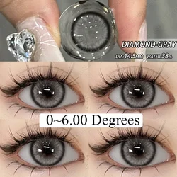 AMARA 0~-6.00 Degrees 1Pair Myopia Colored Contact Lenses for Eyes Color Lenses with Diopters Prescription Lenses