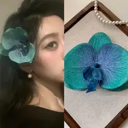 Orchid Hair Grip Colorful Handmade Chic Butterfly Hairpin Hair Accessories Sand Beach Flowers Hair Clips Women