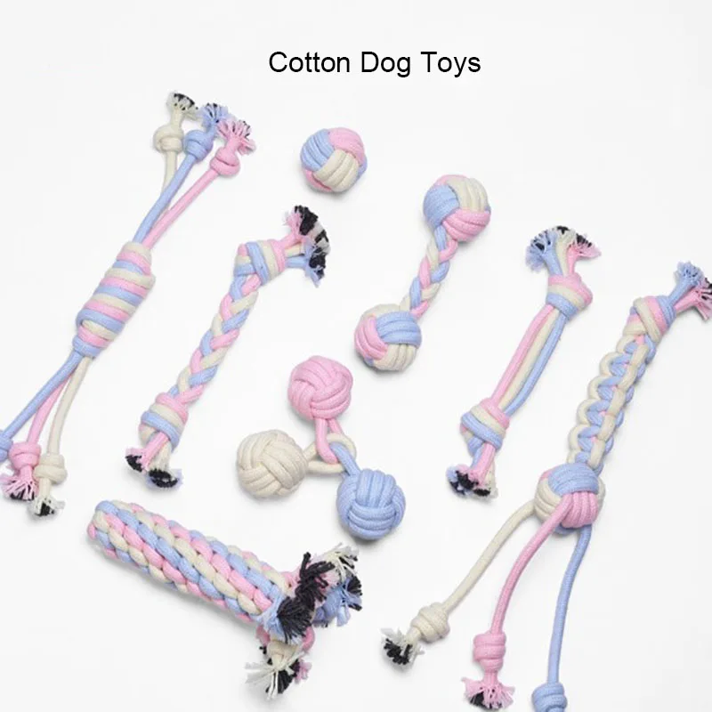 Cotton Dog Toys Puppy Cotton Chew Knot Toy pet supplies Dog Cat Durable Braided Bone Rope Toy Tooth Cleaning Care