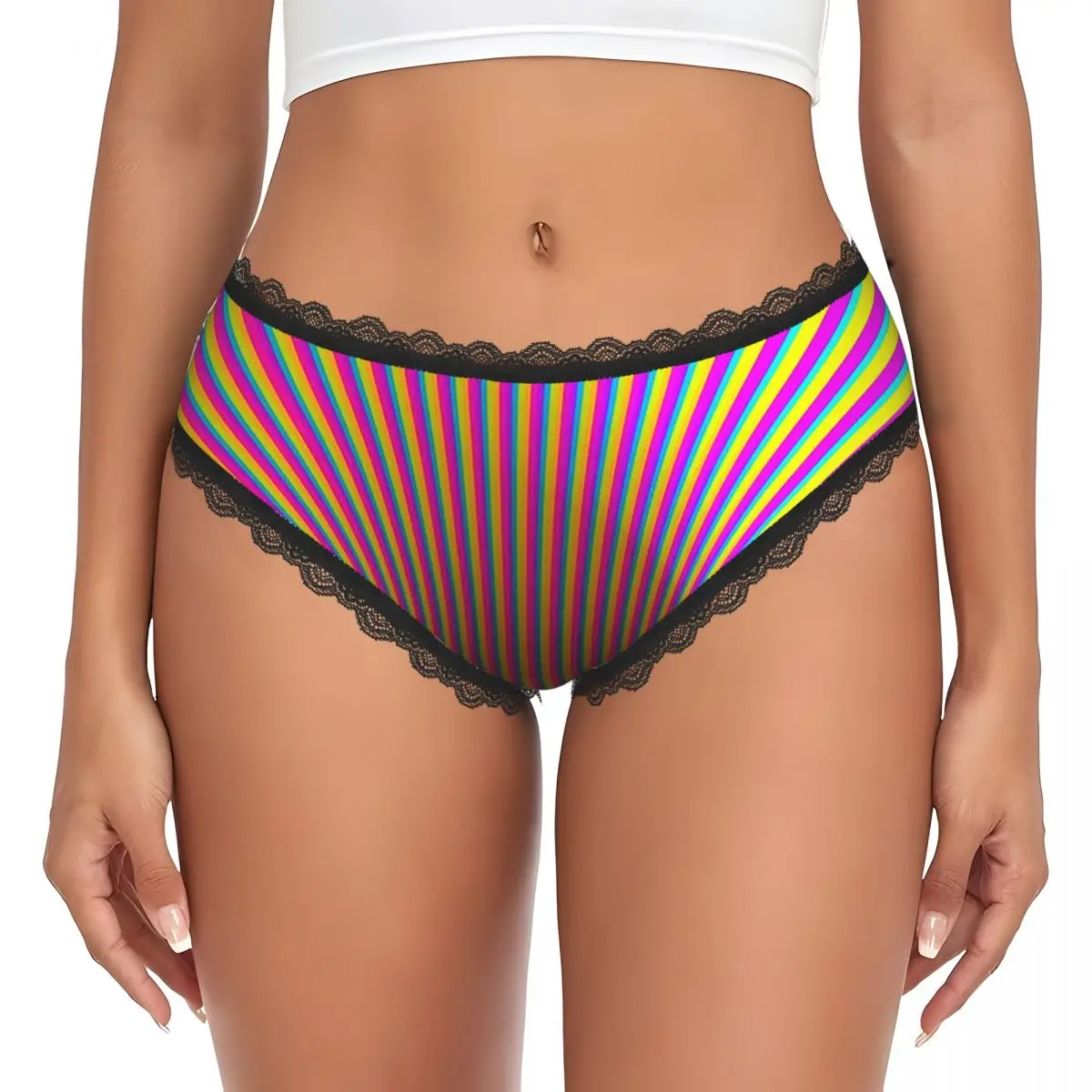 Custom Grid Wormhole Geometric 3D Vortex Illusion Panties Briefs Women's Comfort Briefs Underwear Breathable Female Underpants