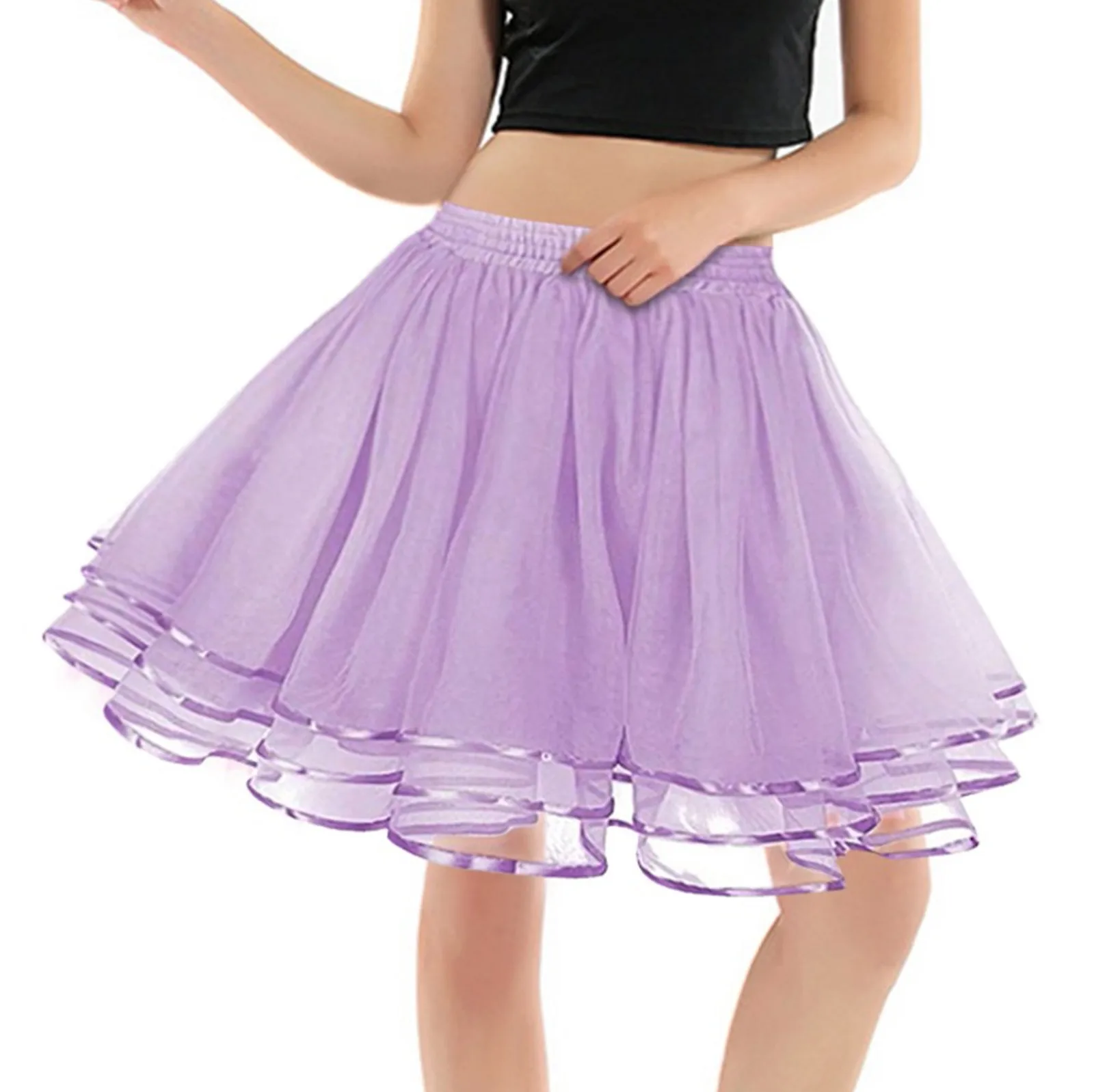 2024 Vrouwen Swing Tutu Prinsessenrok Gelaagde Tule Balletdans Pettiskirts Schattige Party Gezwollen Rok Petticoat Onderrok