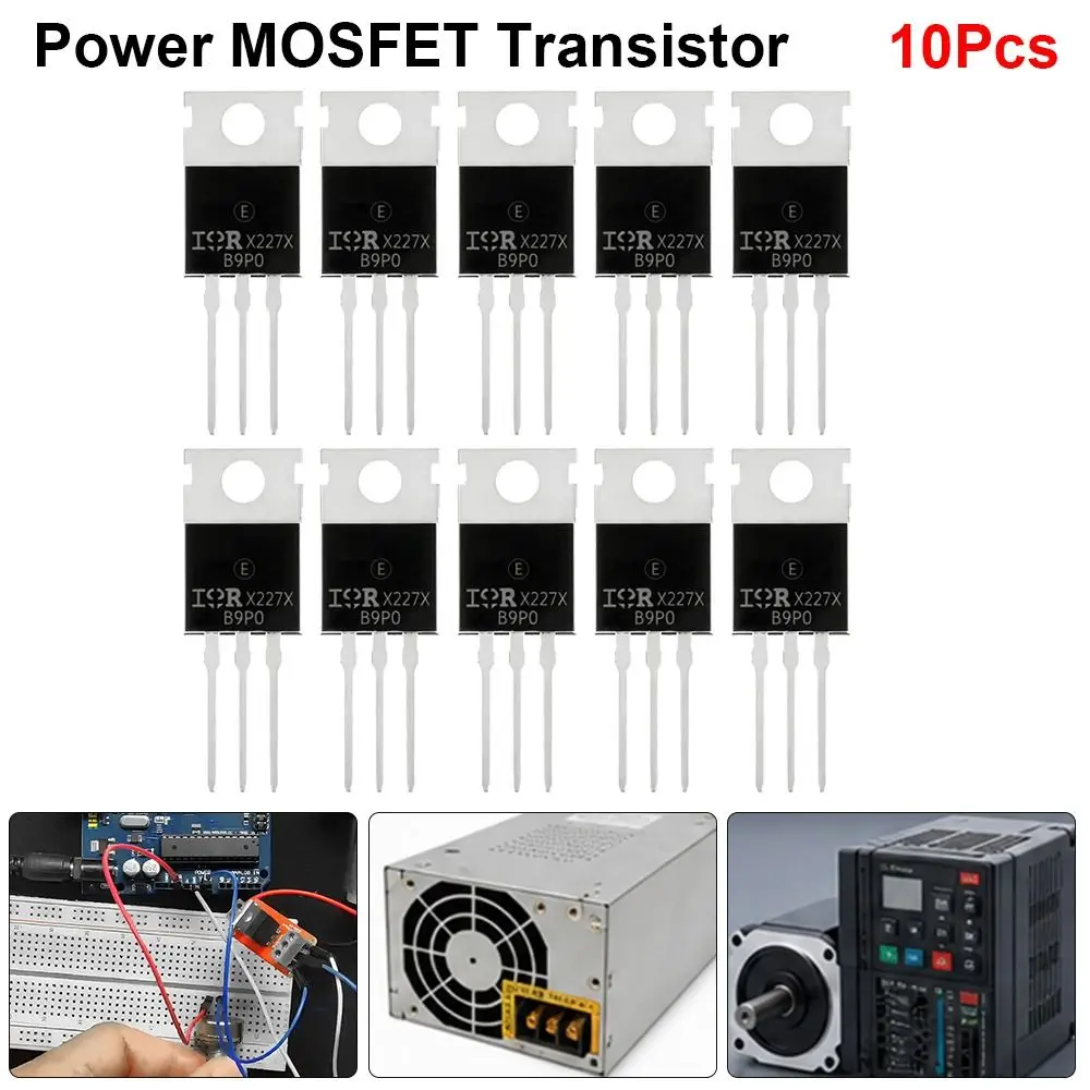 10Pcs TO-220 IRFZ44N MOSFET Transistor 55V 49A N-Channel Power MOSFET 3-Pin Rectifier Power Transistor