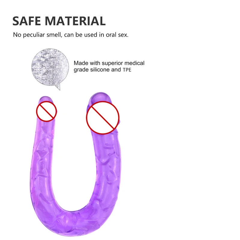 Soft Double Head Dildo Realistic Penis Dildo Flexible Crystal Jelly Dildo Sex Toy for Woman Big Penis G-spot Clitoris Stimulator view 4