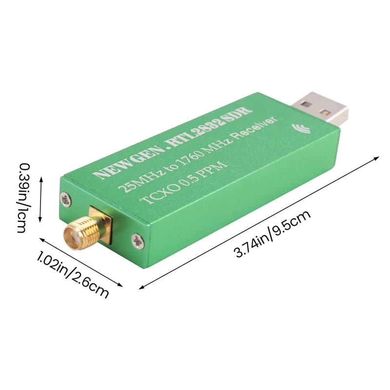 Adaptor USB RTL-SDR RTL2832U + R820T2 + 1Ppm TCXO TV Tuner tongkat penerima