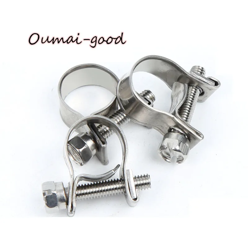 10pcs 304 Stainless Steel Car Fuel Hose Clips Hoses Clamps Set Mini Air Hose Clamp Diesel Petrol Pipe Clips Auto Hose Part