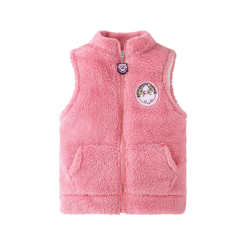 3-12 Years Spring Autumn Girls Vest Fleece Sleeveless Boy Coat Waistcoat Keep Warm Kids Outerwear Girls Jacket Children Clothing