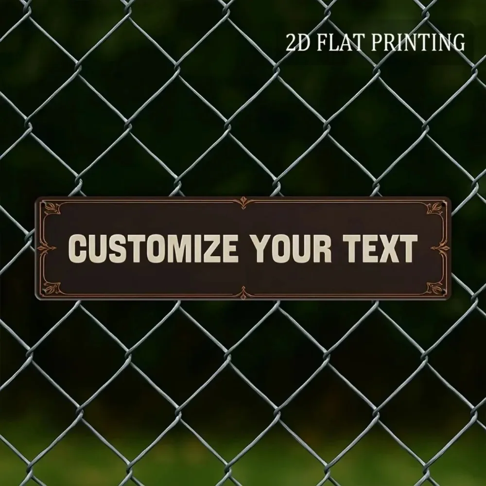CIFbuy [2D Flat] Personalized Dark Brown Ornate Metal Sign,Custom Text Wall Decor (Only For Decoration)