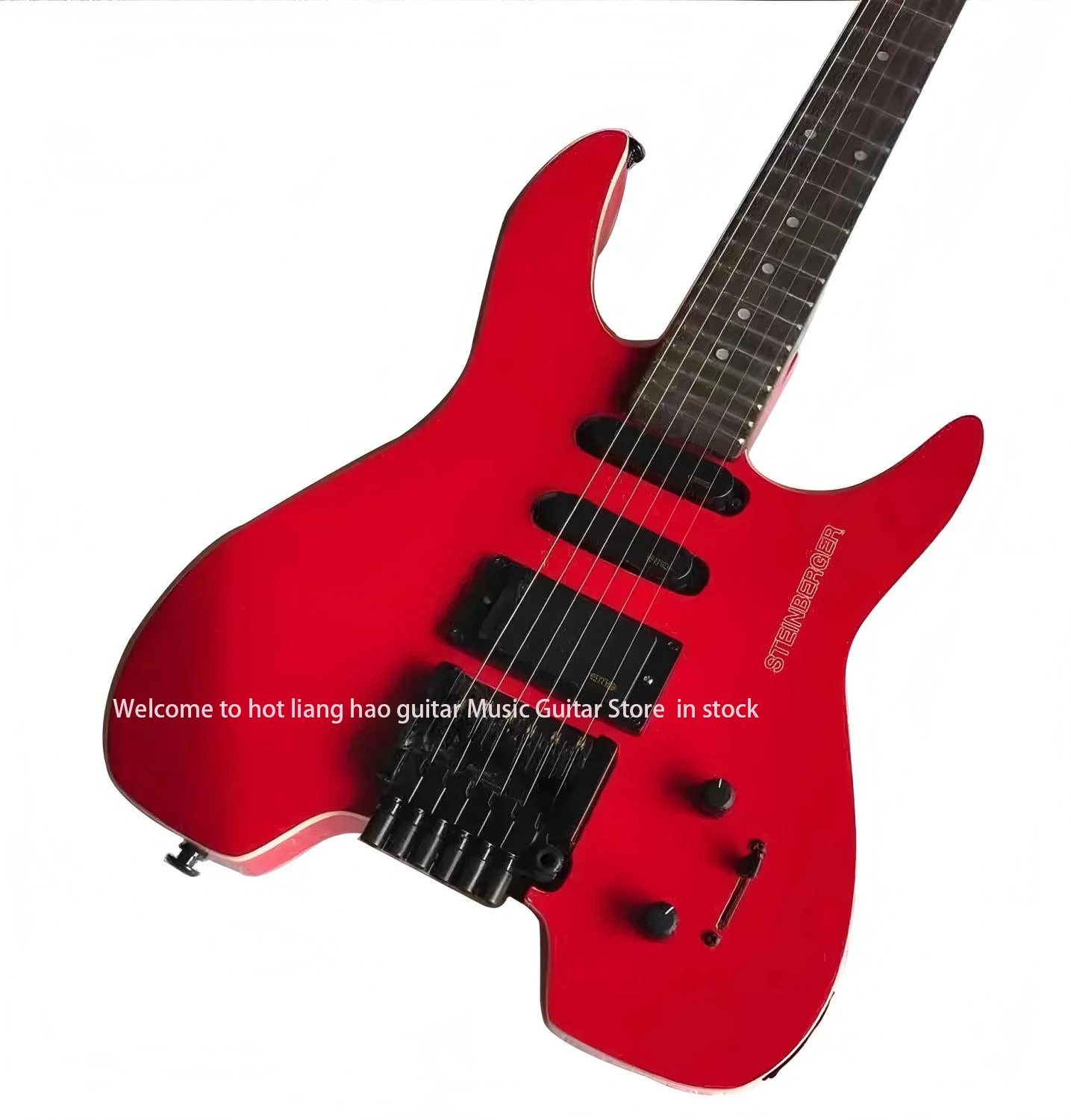 جيتار مقطوعة الرأس بألوان حمراء 6 أوتار على شكل شتاينبرغر موسيقى معدنية محمولة تقبل مخصص بأي نمط #3