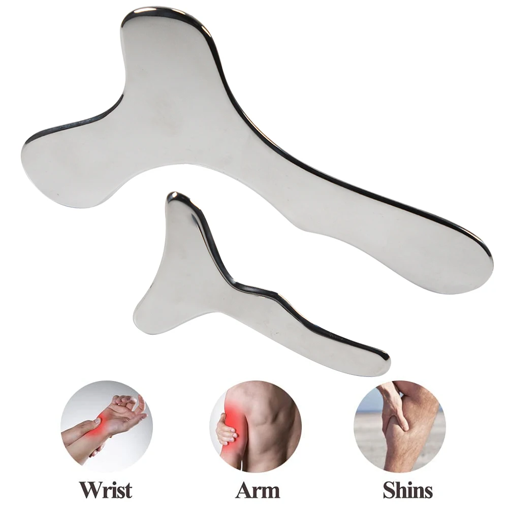 Gua Sha Kratzmassagegerät, Muskelschaber aus Edelstahl, Gua Sha-Werkzeug aus Metall, IASTM-Werkzeug für Lymphdrainage, Muskelentlastung