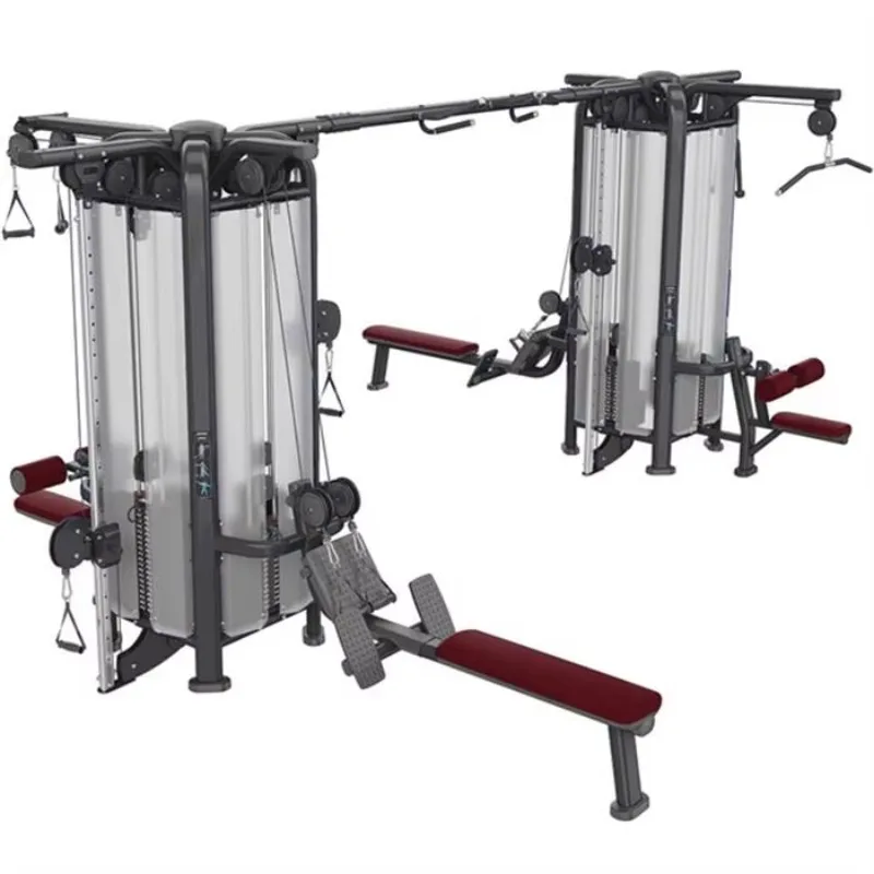 Máquina de gimnasio para entrenamiento de fuerza multifuncional, Material de acero, 5 equipos de ejercicio multiestaciones, comercial, 8 estaciones