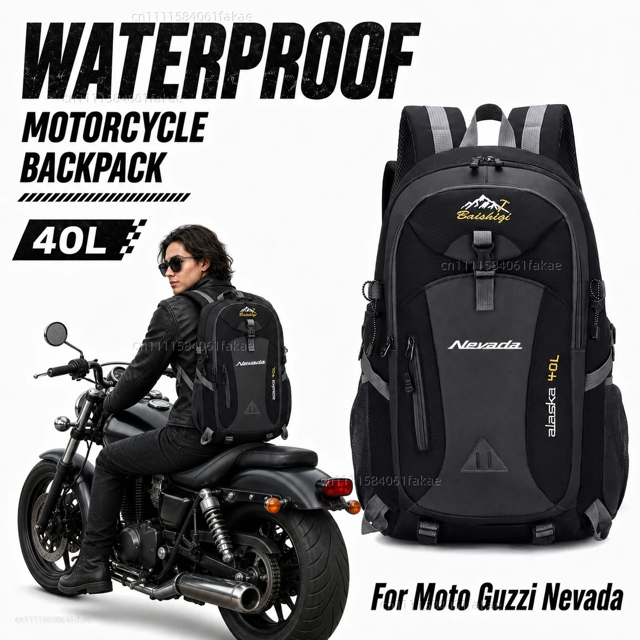 For Moto Guzzi Nevada 1991-2016 Classic  Motorcycle Backpack 40L Waterproof Travel Backpack Outdoor Hiking Camping Daypack