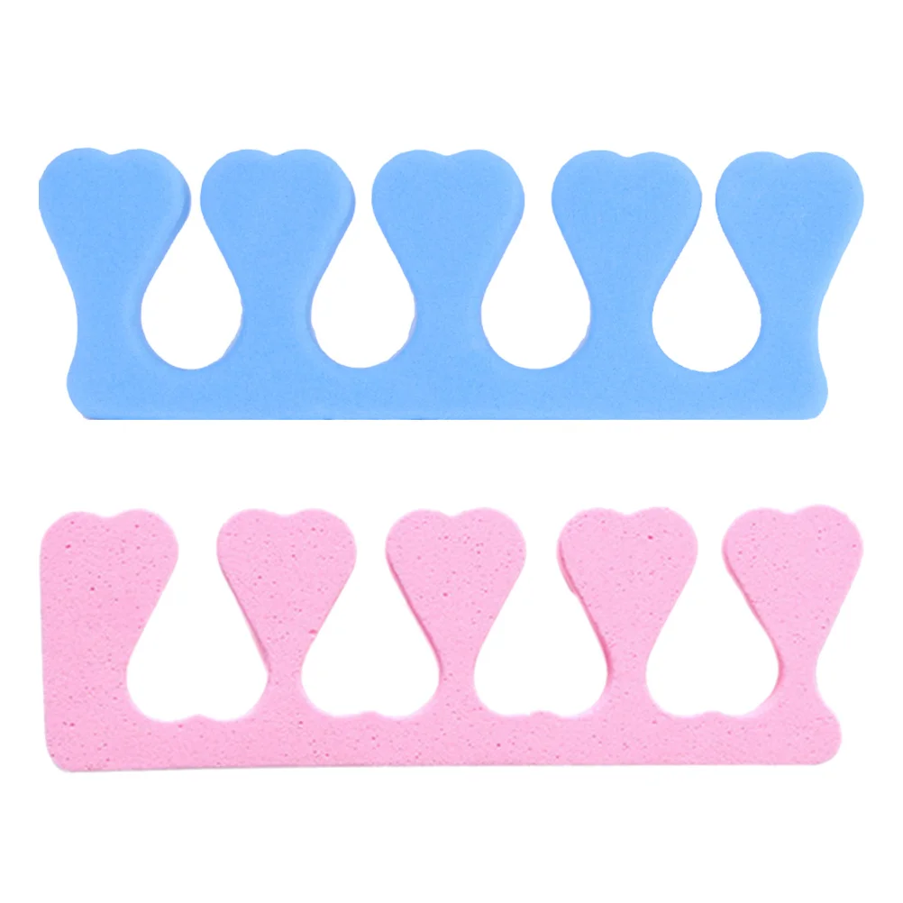 Espaciadores de uñas cómodos con forma de corazón, separador de dedos de los pies para pedicura, manicura, espuma, herramientas de decoración de uñas, esmalte de secado, 2 uds.