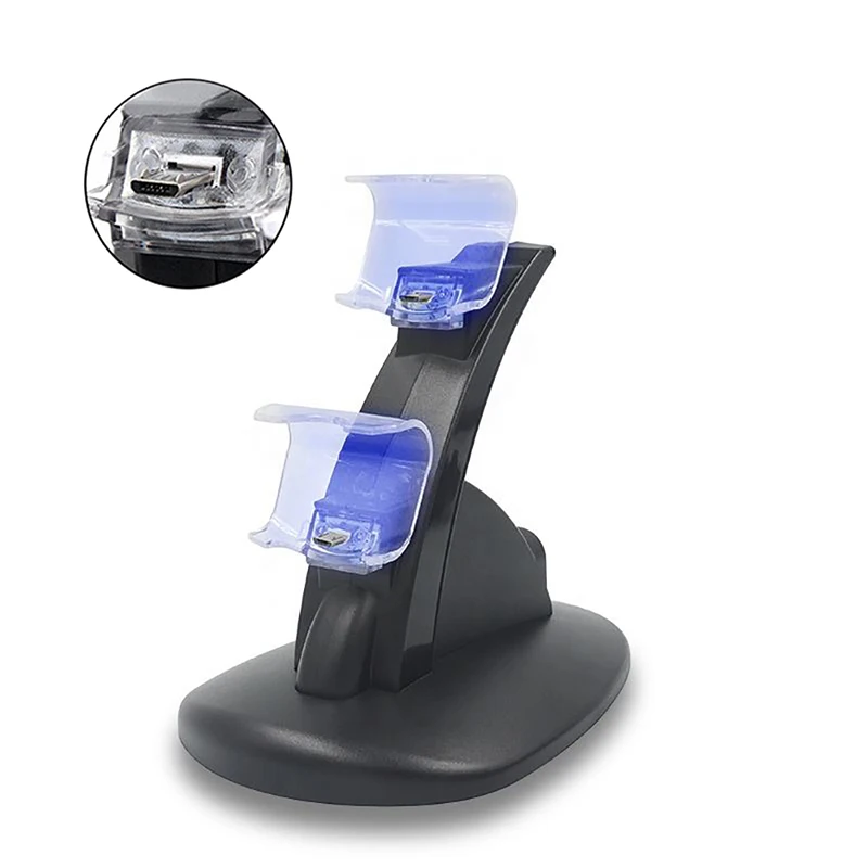 Controller Charger for PS4/PS4 Slim/PS4 Pro, Charging Station Dock for Dual Playstation 4 Controllers with LED Micro USB Ports