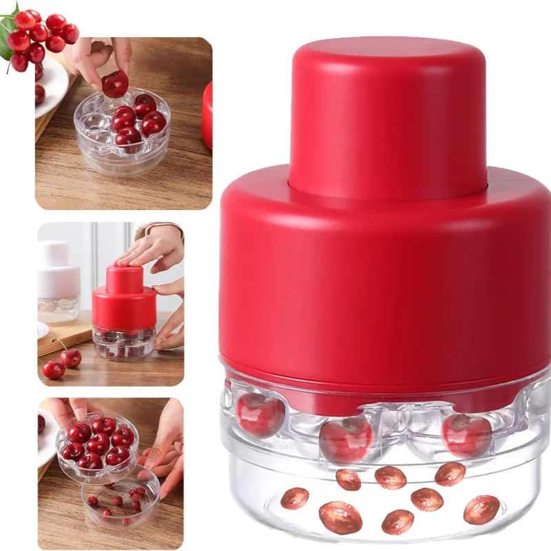 Creative Cherry Pitter Labor-saving Push Down Cherry Corer Pitting No Handle Design for Kitchen Cake Shops Picnics Fruit Salads