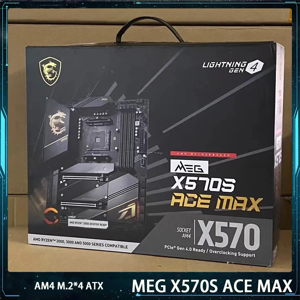 

Новинка, материнская плата для Msi Мег X570S ACE MAX AM4 DDR4 128 Гб SATA3 * 8 M.2*4 USB3.2 Wi-Fi 6E поддержка R9