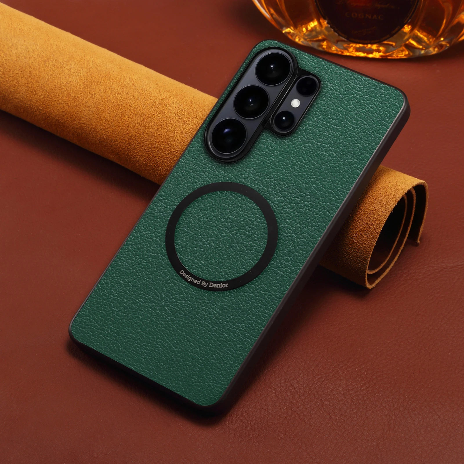 Wireless Charging Luxury Faux Leather Matte Feel Phone Case For Samsung Galaxy S26 Ultra S25 Plus S24 S23