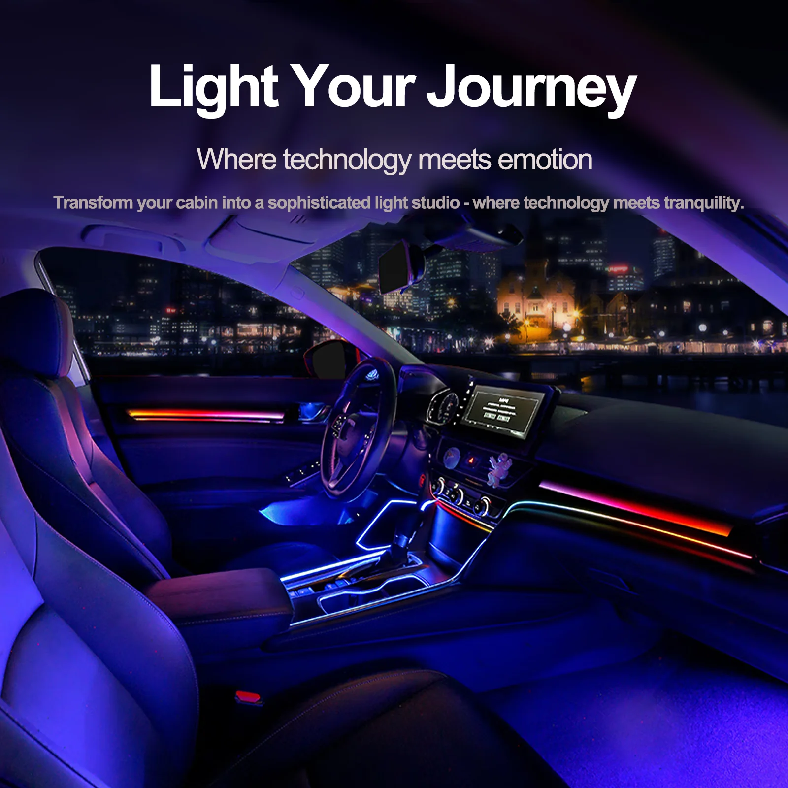 Ezonetronics الضوء المحيط لهوندا 10th Accord 2018-2022 الغلاف الجوي المزاج البيئي إنابايت الإضاءة لوميير السحر الديناميكي