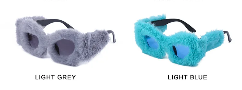 Modische Katzenaugen-Sonnenbrille für Damen 2026 Luxus-Markendesigner Rosa Weiche Fell-Samt-Sonnenbrille für Damen Handgefertigte Plüsch-Brillen – Detail 11