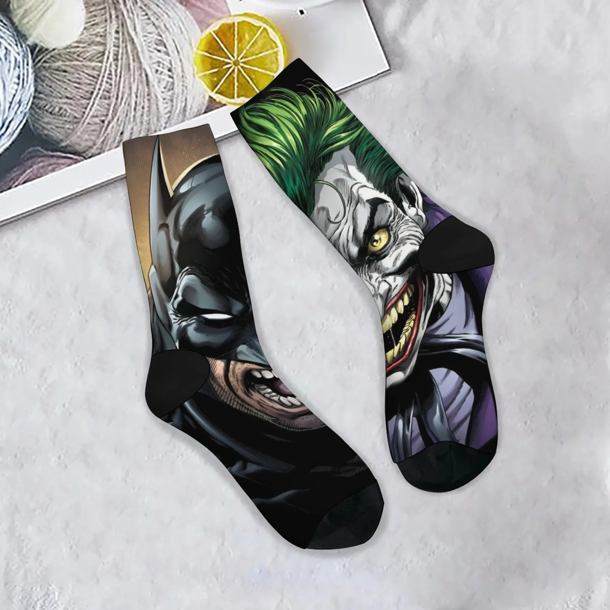 Comic-Stil Retro-Joker lustige Fledermaus-Socken Neuheit glückliche Kompressionssocken verrückte Party Street Trend Hip-Hop-Socken lustiges Weihnachtsgeschenk