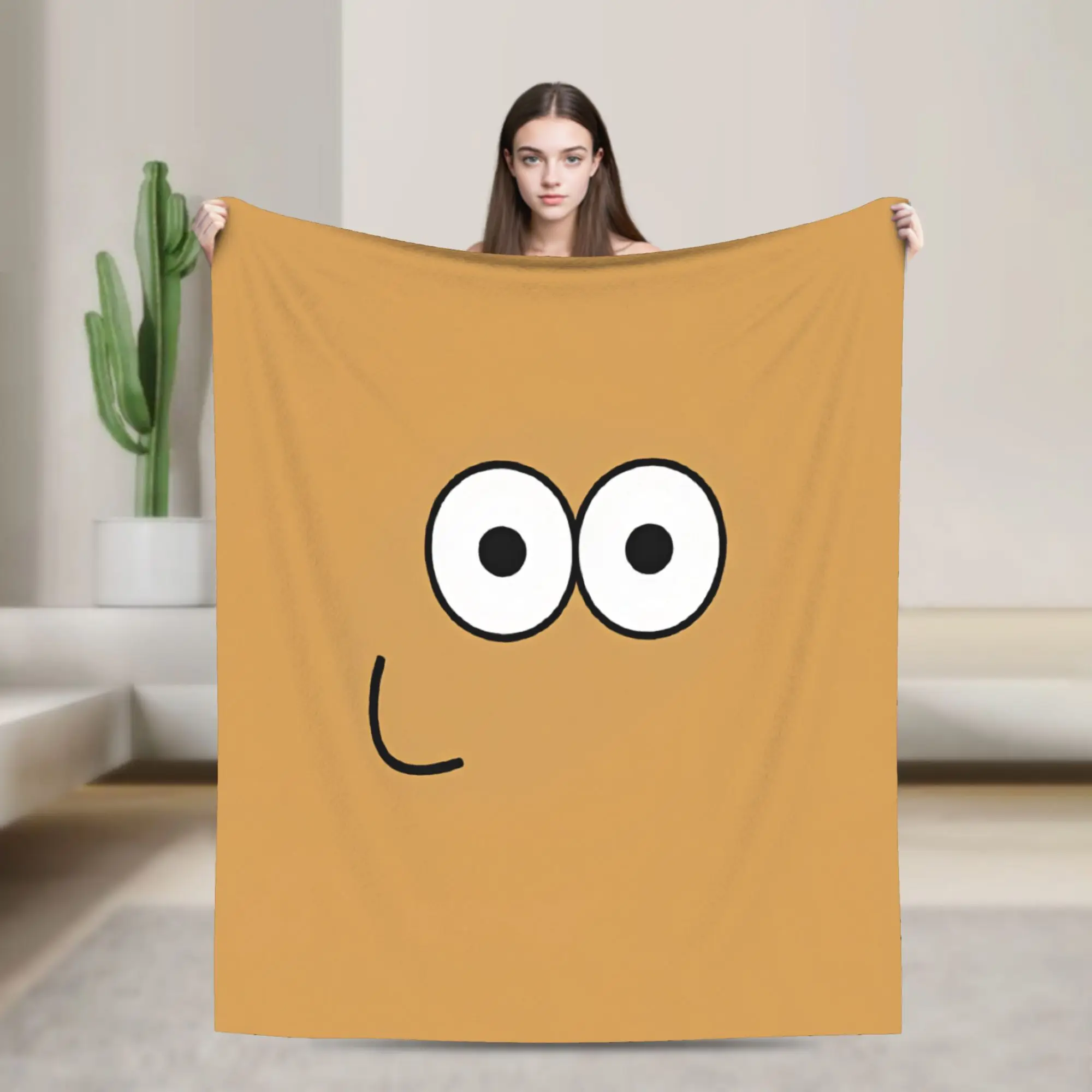 Pet Alien Pou Animated Television Throw Blanket Warm Aesthetic Blankets  For Living Room Travel Flannel Bedspread Bed Cover