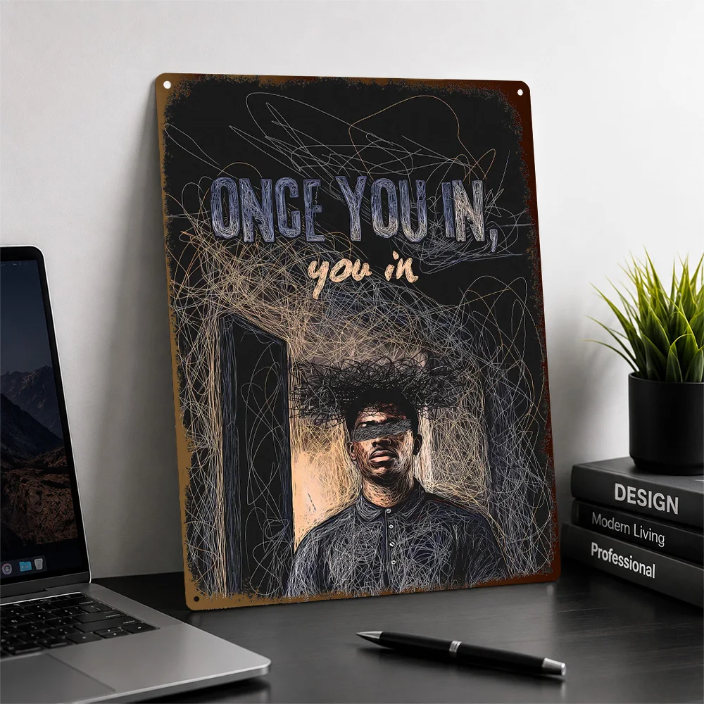 Franklin Saint Quote Portrait Aluminum Poster Scribble Wall Art For Entertainment Room Customized Metal Sign Housewarming Gift