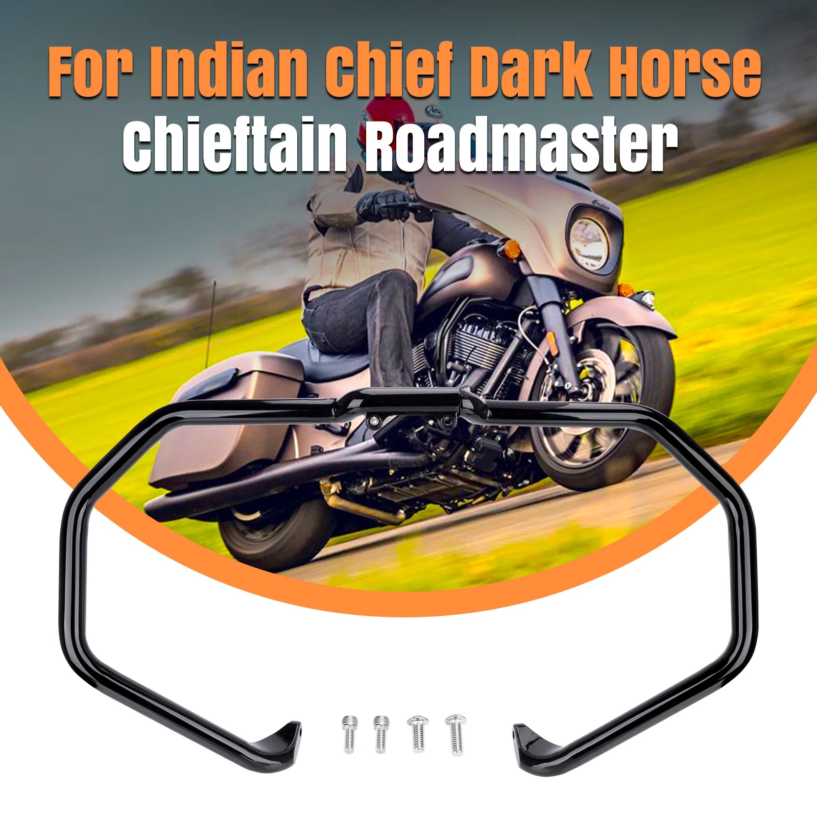 Motorcycle Black Engine Guard Highway Crash Bar for Indian Roadmaster Chieftain Springfield Chief Vintage Dark Horse Classic