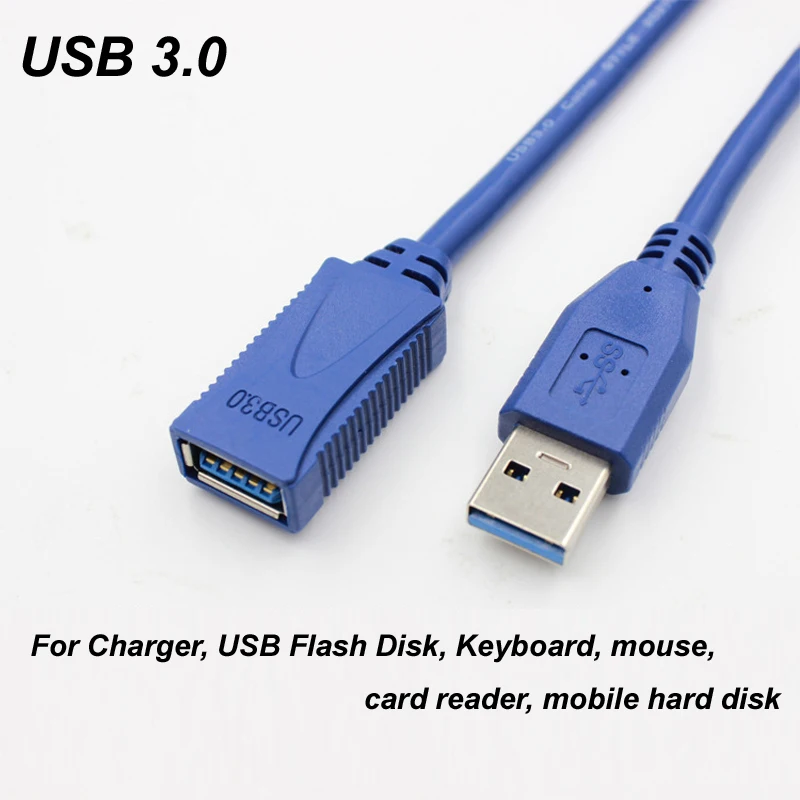 USB 3.0 Macho para Cabo de Extensão Feminino, Data Sync, Carregador, Laptop, PC, Gamer, Teclado, Mouse, Mobile, Disco rígido, 1 m, 2 m, 3 m, 5m