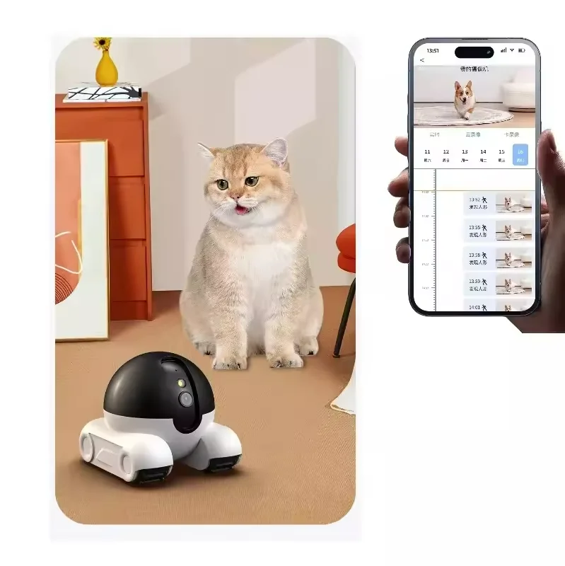 

Внутренняя камера безопасности, подвижная камера для домашних животных, 1080P, пульт дистанционного управления, одна клавиша, следящая съемка, двусторонняя связь для дома, для кошек, собак