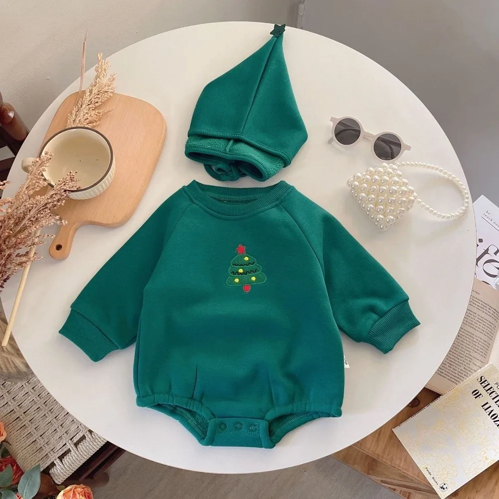 High Quality Thickened Baby Rompers Warm with Hat Baby Jumpsuit Baby Costumes Clothes Christmas Party