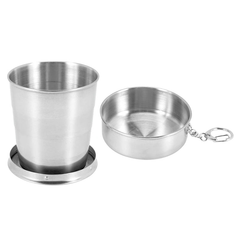 

ABZV-Folding Cup Telescopic Cup Retractable Cup Sports Hiking Camping 240ML Keychain