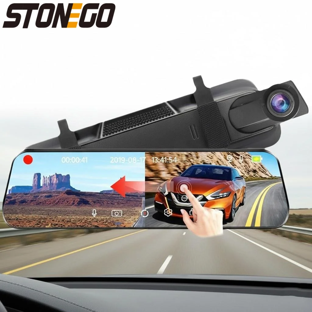 

4K Wi-Fi видеорегистратор с сенсорным экраном, двумя камерами (передняя и задняя), потоковой передачей видео, круглосуточным мониторингом парковки, автомобильная камера