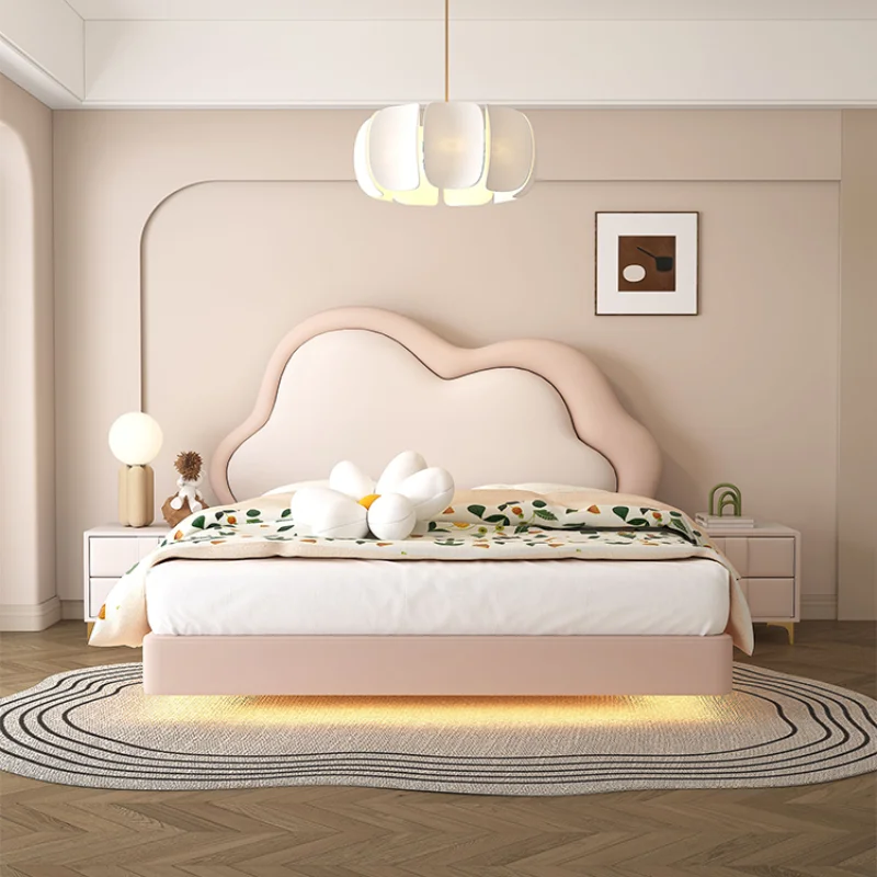 

Kids Aesthetic Couple Bed Frame Queen Size High End Double Bed Frame Lounge Wood Lit Princesse Enfant Fille Luxury Furniture