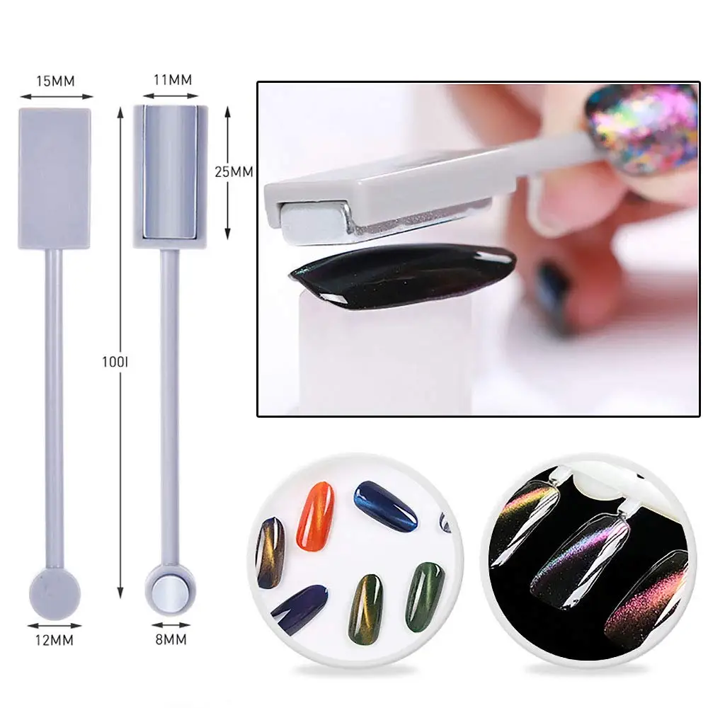 YIKOOLIN 3D Cat Eyes Magnet Magnetic UV Gel Nail Polish Magnet Pens Set Flower Ombre Design Double Head Magnet Stick Manicure view 3