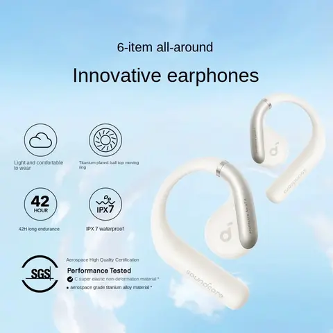 नया ओरिजिनल एंकर साउंडकोर एयरोफिट प्रो ओपन-ईयर हेडफ़ोन 16.2 मिमी वायरलेस ब्लूटूथ स्पोर्ट ईयरफ़ोन LADC अल्ट्रा कम्फर्ट माइक के साथ 8 best sales एंकर ट्व्स - №4