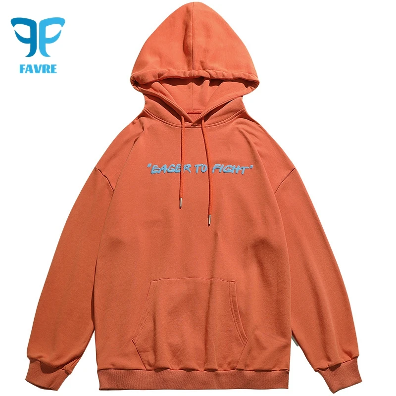 FAVRE Mens Foam Letter Sweatshirts Womens Casual Loose Letter Hoodies Trend Fashion Slim Streetwear High Street Couple Pullovers