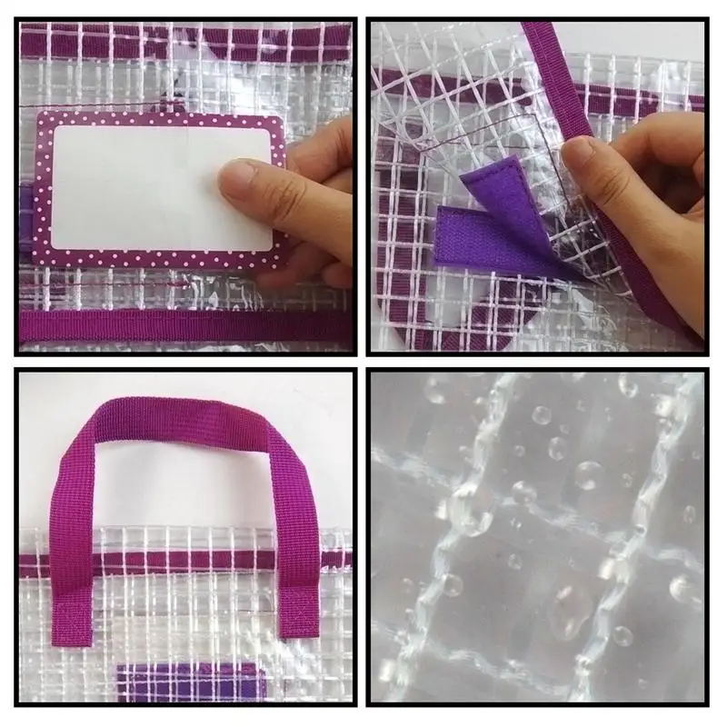 Reusable Zipper Pouches Extra Large Document Bags With Handle Children's Handbag Tutoring Book Bag Zip Folders Multipurpose For